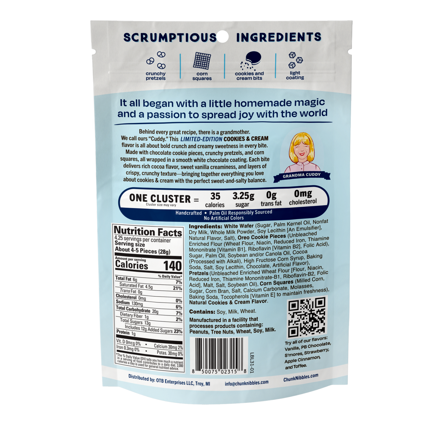 Cookies & Cream Chunk Nibbles 4.25oz Pouch