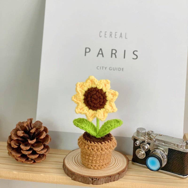 Crochet Potted Flower Gift Mini Home Decor