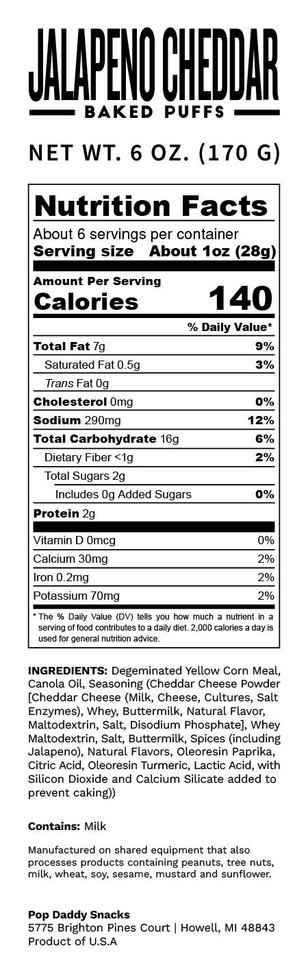 Flavored Baked Puffs - 6oz - Jalapeno Cheddar