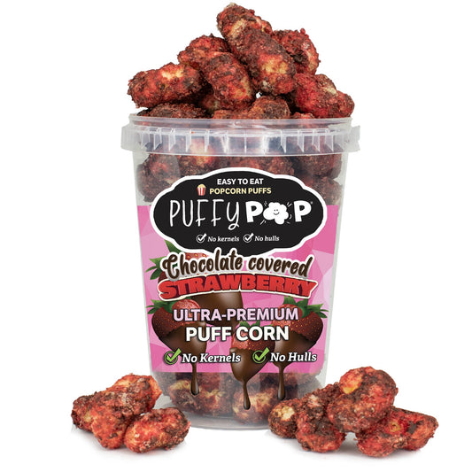 Crack Corn / Puffy Pop -  Chocolate Strawberry (4 oz)