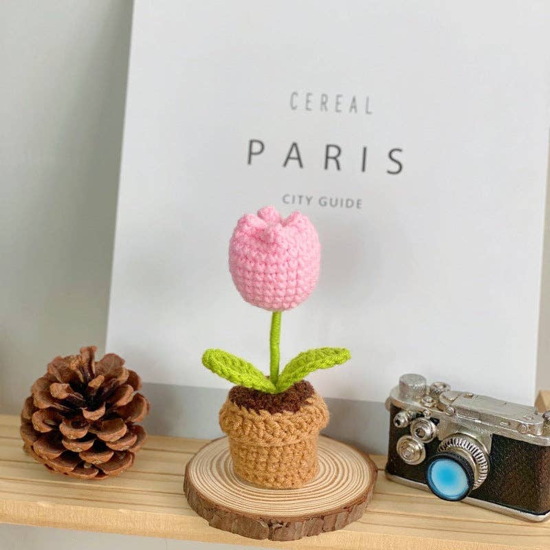 Crochet Potted Flower Gift Mini Home Decor
