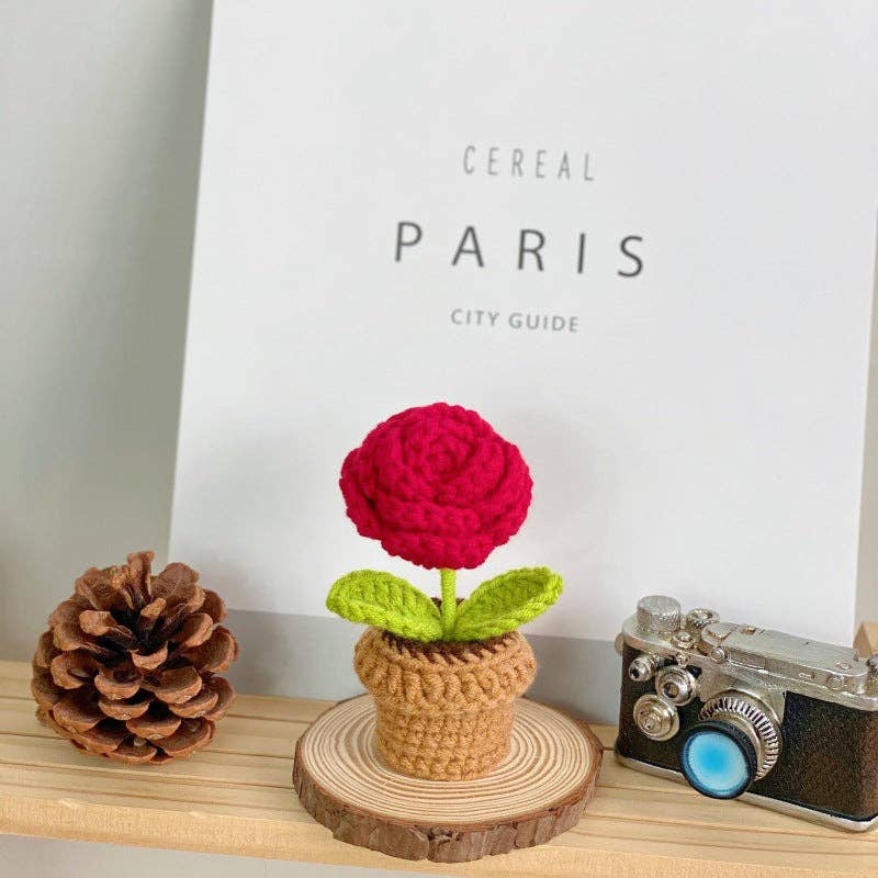 Crochet Potted Flower Gift Mini Home Decor