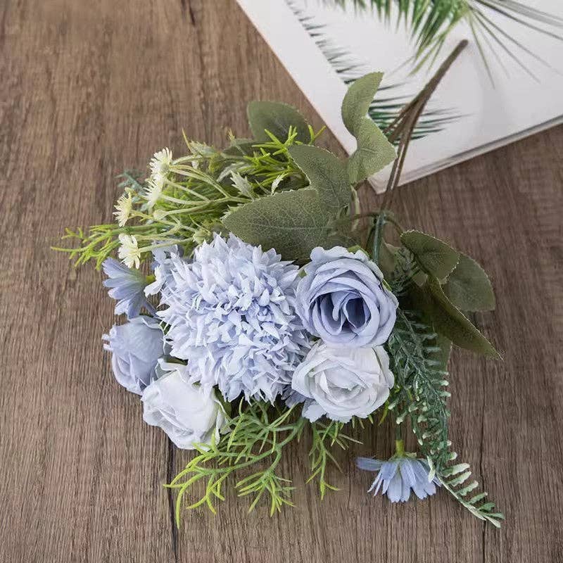 Faux Rose Hydrangea Bouquet Home Decor