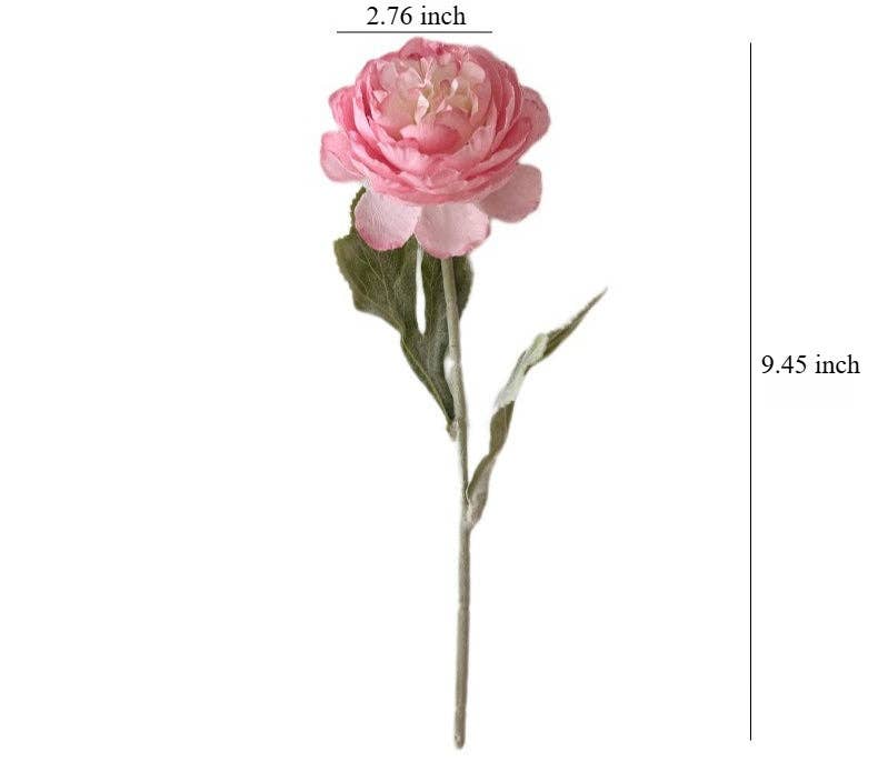 Faux Ranunculus Flower Stem Silk Peony Floral Decor