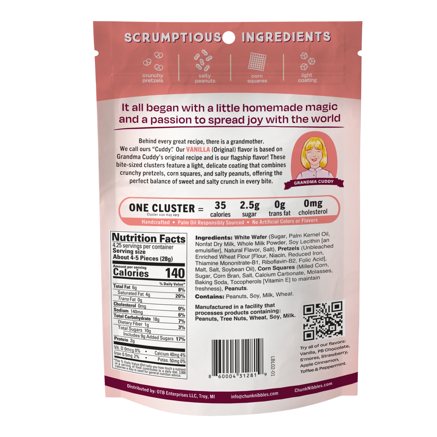Vanilla (Original) Chunk Nibbles 4.25oz Pouch