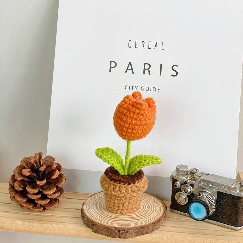 Crochet Potted Flower Gift Mini Home Decor