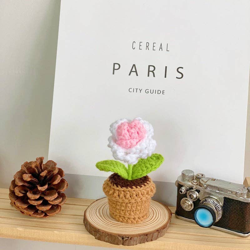 Crochet Potted Flower Gift Mini Home Decor