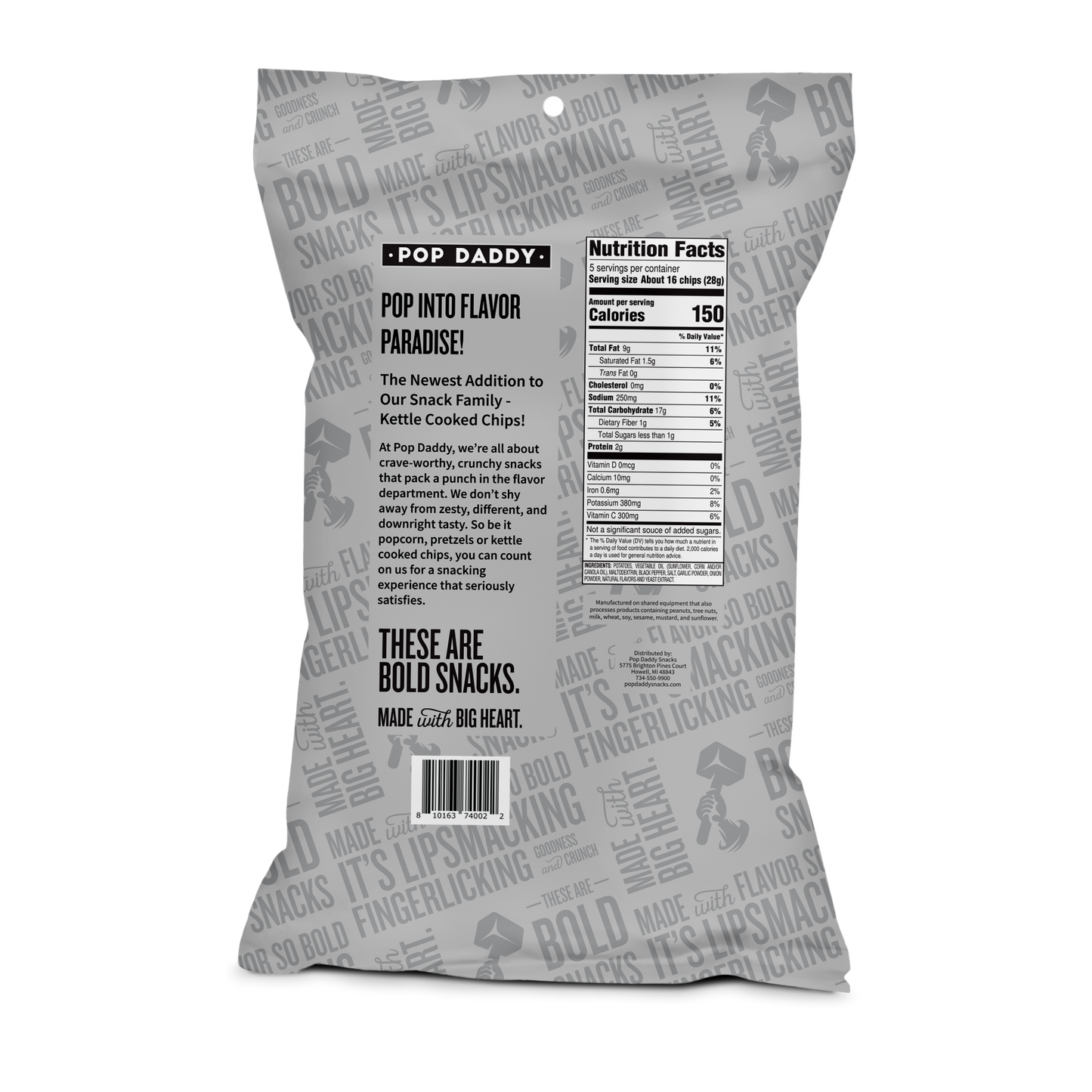 Kettle Cooked Potato Chips - 5oz - Cracked Pepper & Sea Salt