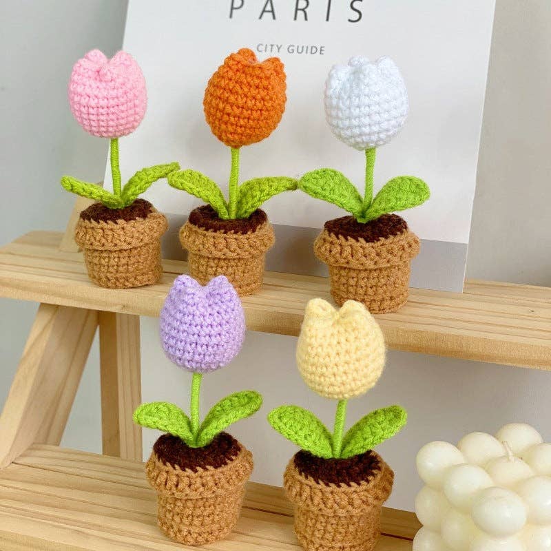 Crochet Potted Flower Gift Mini Home Decor