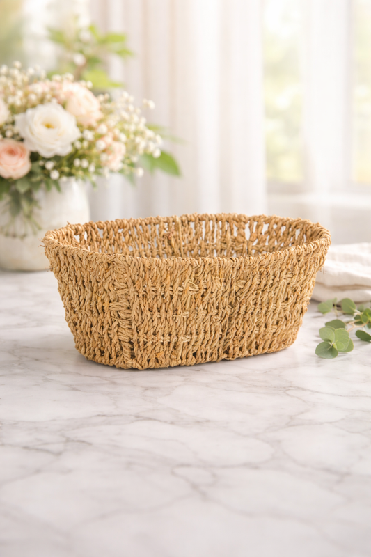 Oval Seagrass Tub Basket 9.75"