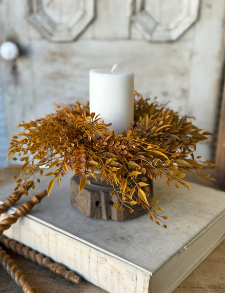 Barley Twist Sage Candle Ring | 12” PREORDER