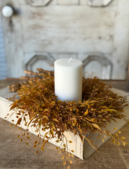 Barley Twist Sage Candle Ring | 12” PREORDER