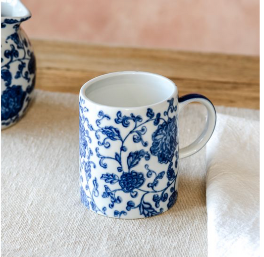 5" BLUE FLORAL MUG