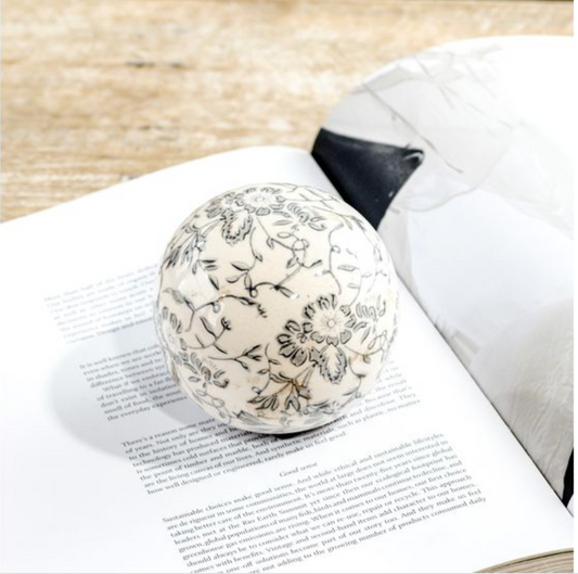 4.5" GREY HEIRLOOM DECO BALL