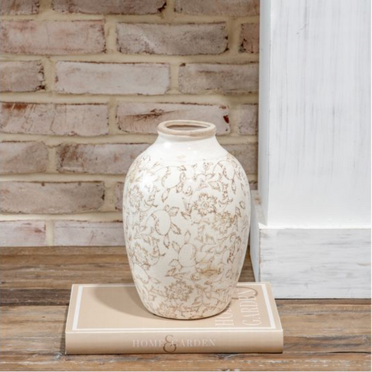 10.25" BEIGE HEIRLOOM VASE