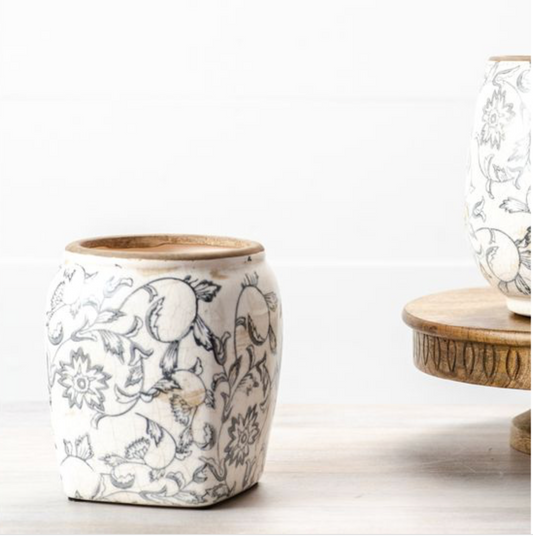 5" GREY SQUARE HEIRLOOM VASE