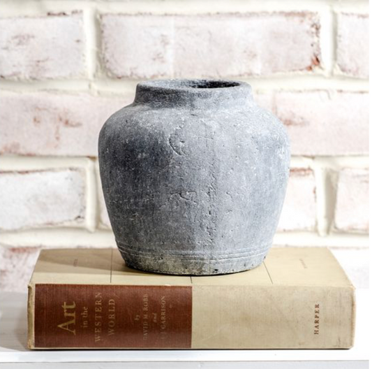 6" SM. CHARCOAL VASE