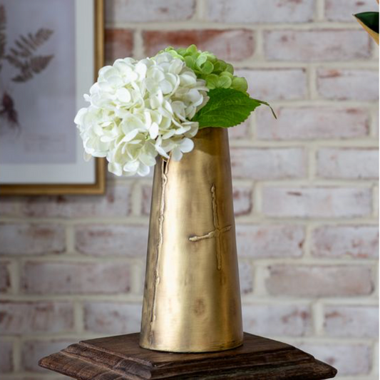 9.8" ANT. BRASS VASE
