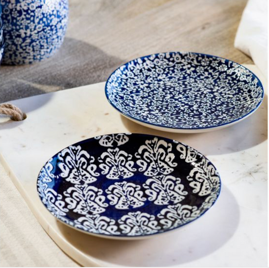 7" BLUE FLORAL PLATES (2 Styles)