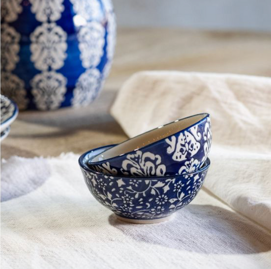 3.1" BLUE FLORAL DIP BOWLS (2 Styles)