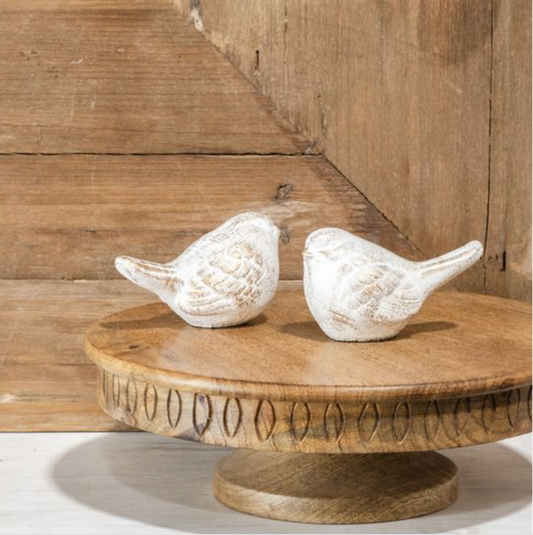 GOLD & WHITE CEMENT BIRDS (2 Styles)