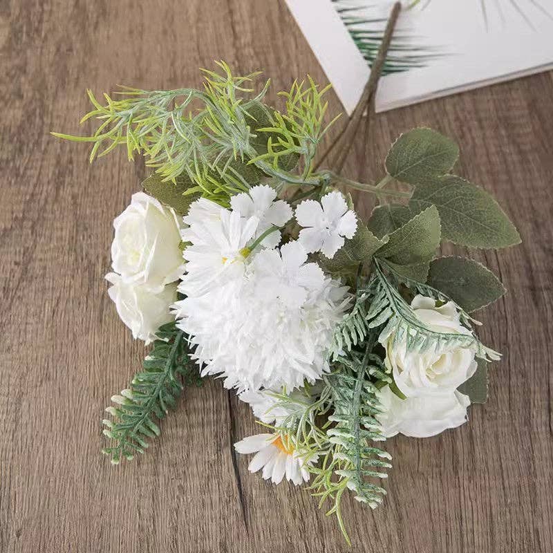 Faux Rose Hydrangea Bouquet Home Decor