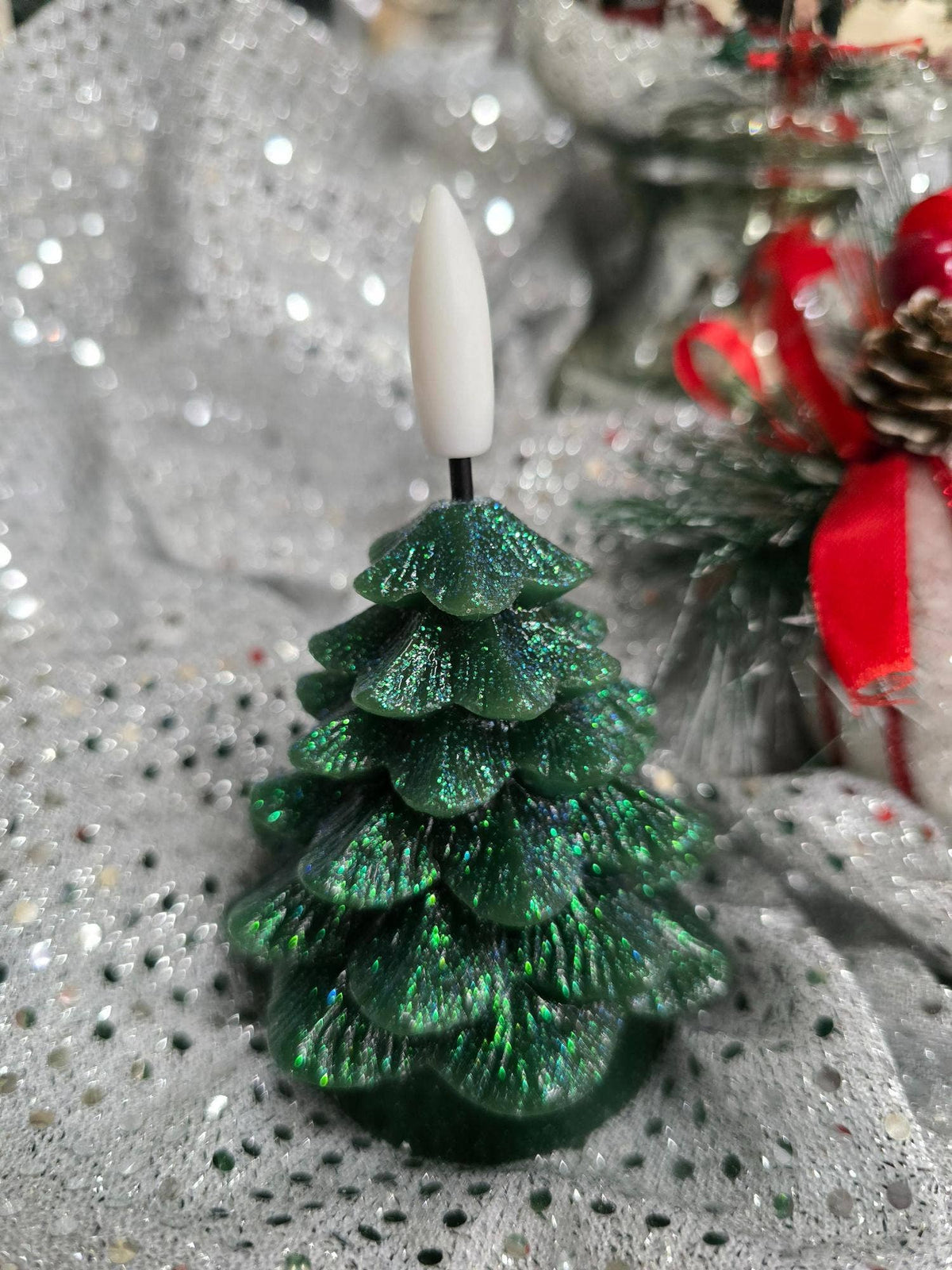 Mini Christmas Tree Realistic Flame 2.75in H Set of 2