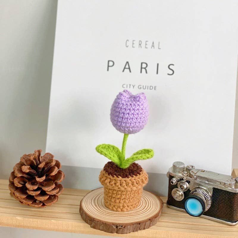 Crochet Potted Flower Gift Mini Home Decor