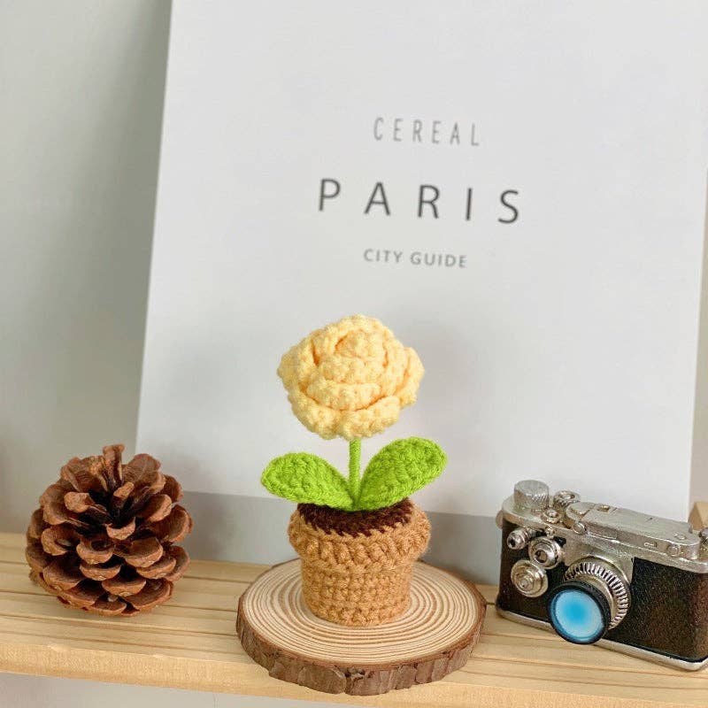 Crochet Potted Flower Gift Mini Home Decor