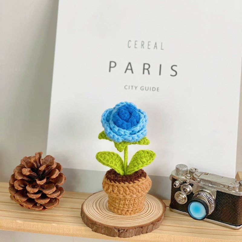Crochet Potted Flower Gift Mini Home Decor