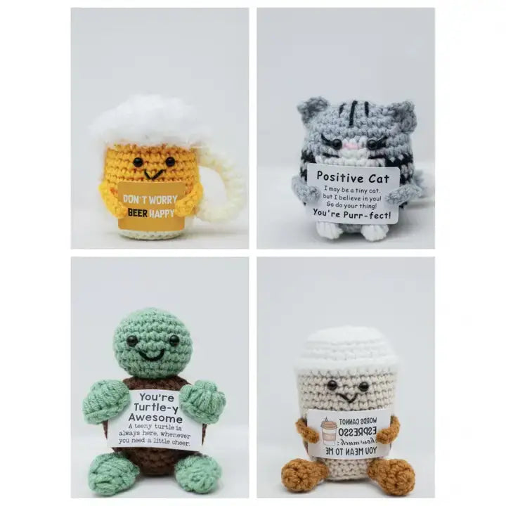 Handmade Crochet Positive Plush Emotional Support Doll