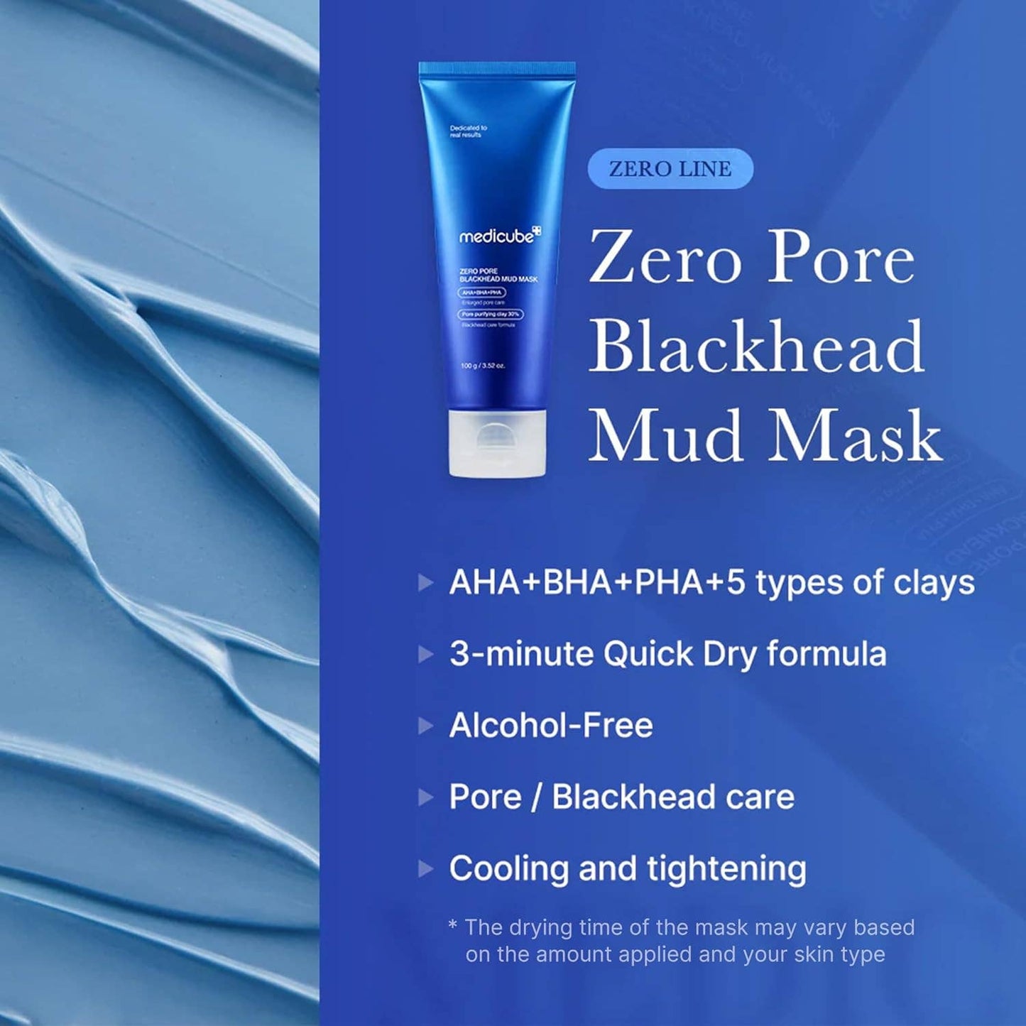 MEDICUBE Zero Pore Blackhead Mud Facial Mask 3.52 oz 100g