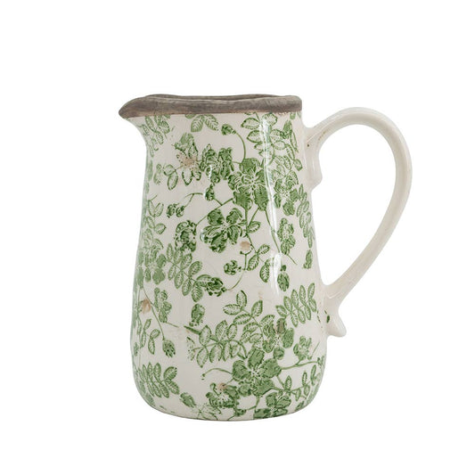 6.5x4.5x7" Sage Blossom Ceramic Pitcher